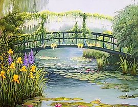 蒙奈的小桥（我的版本）。画布，油画