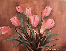 郁金香 丙烯，画布