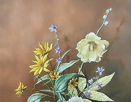 "Children's bouquet canvas, oil"