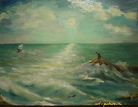 Sea. Waiting. Oil, canvas.