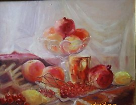 东部静物 画布在纸板上 油画