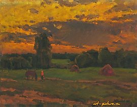 "Green Meadow" oil on canvas