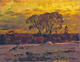 "End of Winter" oil on canvas