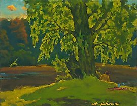 "早晨" 油画，画布