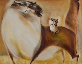 The translation of "Я и Ты масло, холст" into English is "I and You oil, canvas."