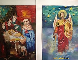 Копия иконы Гуашь 