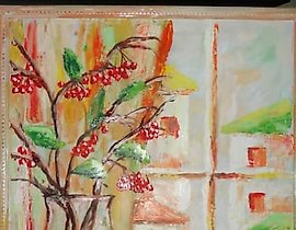 "Still Life by the Window, Autumn, oil on canvas."