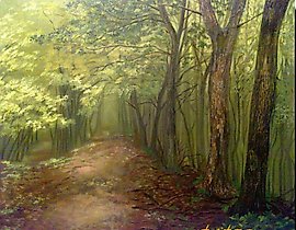 "Evening" by Holst, oil painting