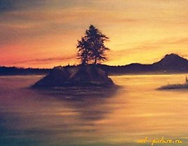 The translation of the text is: "Silence, oil, canvas on cardboard."