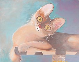 "Good morning, oil, brush, canvas."