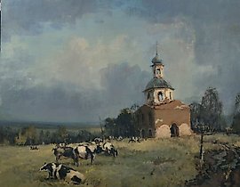 "Slavuy Pogost. Before the Rain" Canvas/Oil