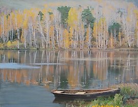 The translation of "Тишина холст, масло" into English is "Silence canvas, oil."