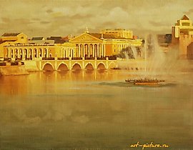 "Evening Chelyabinsk, canvas, oil"