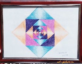 Графика цветные шариковые ручки 