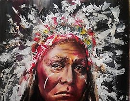 "Indian. Acrylic. (Paper for acrylic)"