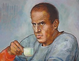 "Espresso acrylic, hardboard"