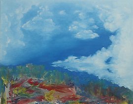 The translation of the text is: "Not in Paris Oil, canvas."