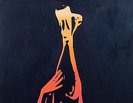 "Lingam Oil, canvas"