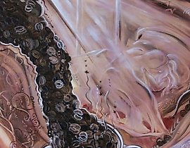 一种坚果和两个人的巧克力早晨，画布，油画。