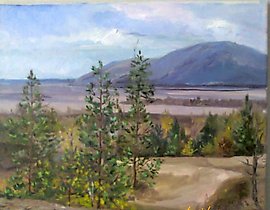 "Tsarevshchina" - Volga landscape, canvas, oil.