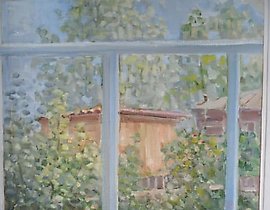 路边雏菊的静物画 油画，画布