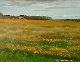 "After the rain, canvas on cardboard, oil"