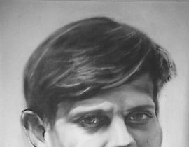 Self-portrait Paper, oil, dry brush