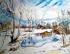 春天的纸，水彩