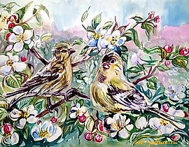 The translation of the text "Настроение бумага, гуашь" into English is "Mood paper, gouache."