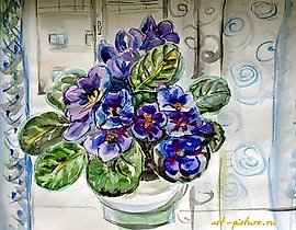 紫罗兰纸，水彩