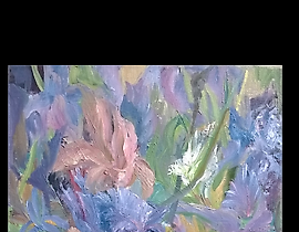 "Iris oil, canvas"