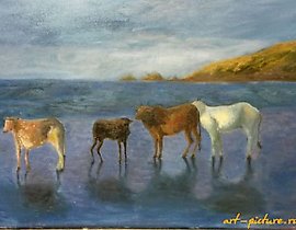 Гоанские коровы Масло, холст 