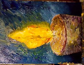 The translation of the text "Ожидание Холст, масло" into English is "Expectation Canvas, oil."