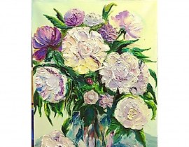 "Peonies Oil on Canvas"