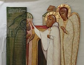 Исцеление ослепшего епископа Художественное панно 