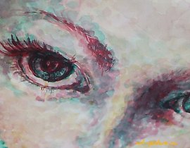 The translated text is: "View canvas, acrylic."