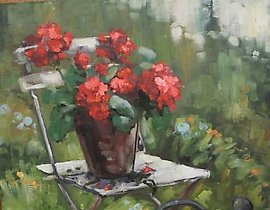 "Flowers canvas, oil"