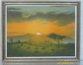 "Savannah airbrushing, paper"