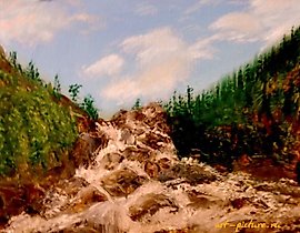 KBR mountain river oil canvas DVP