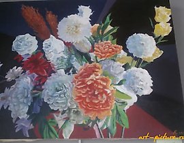 花卉 布面油画
