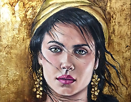 Farida Maslo, canvas, gold leaf.