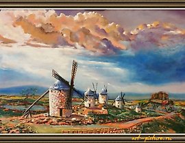 The translation of "Мельницы масло холст" into English is "Mills oil canvas."