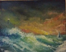 The translation of "Маяк холст масло" into English is "Lighthouse canvas oil" or "Oil painting of a lighthouse."