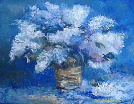 紫丁香 布面油画