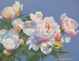 "Peonies. Day." Pastel, paper.