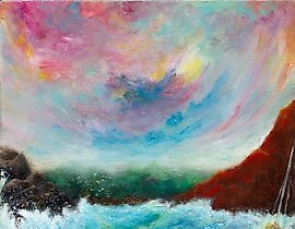 "40 knots, acrylic, canvas"