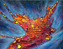 The translation of the text "Dominatrix акрил, холст" into English is "Dominatrix acrylic, canvas."