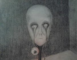 The translation of "Глаза бумага, карандаш" into English is "Eyes, paper, pencil."