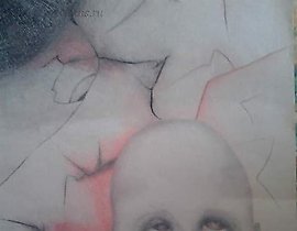 The translation from Russian to English is: "Two paper, pencil, charcoal."