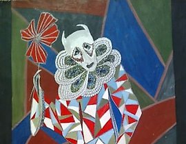 "Chert-Piero paper, gouache."